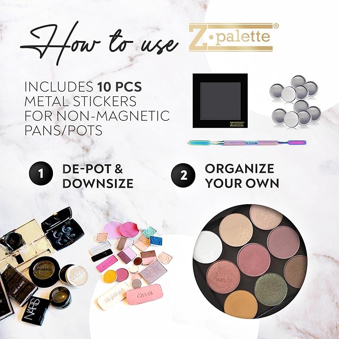 Small Magnetic Makeup Palette, Empty Magnetic Palette, Universal Magnet makeup palette for Eyeshadows, Powders, Customizable Beauty Organizer with Clear Window