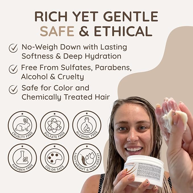 VITAMINS hair cosmetics Keratin Hair Mask - Deep Repair Conditioner with Biotin & Castor Oil - For Damaged, Dry, Curly, Straight, Thin & Fine Hair - Intense Collagen Protein Treatment