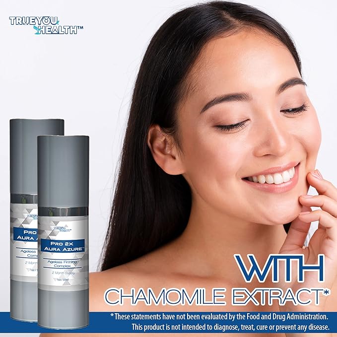 Pro 2x Aura Azure Serum - Anti Aging Serum - 2 Month Supply - Skin Firming Complex to Reduce Wrinkles Appearance - Exfoliate - Nourish - Improve Hyperpigmentation & Dark Circles - Aid Cell Renewal