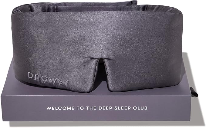 DROWSY Silk Sleep Mask. Face-Hugging, Padded Silk Cocoon for Luxury Sleep in Total Darkness. (Moonlight Shadow)