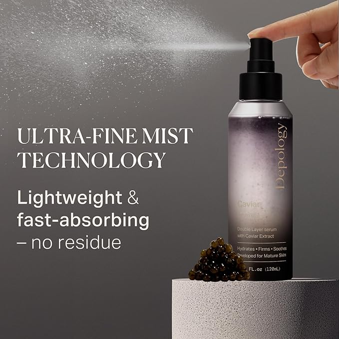 depology Glowing Spray Serum, Hydrating & Firming Facial Mist, Radiance Skin, Smooths Fine Lines and Wrinkles, Face Mist with Hyaluronic Acid & Collagen, Facial Spray for All Skin Types, 4.06 Fl Oz.