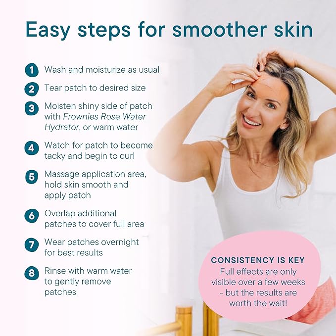 Forehead and Between the Eyes Facial Patches - Hypoallergenic Patches to Smooth & Soften Forehead Horizontal & Eleven Lines - For Overnight Use, 144 count