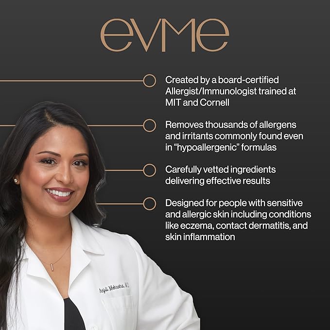 Evme Gentle Cleansing Powder – Kaolin Clay Face Wash with Vitamin C & Lotus Root Seed – Fragrance-Free, Dermatologist-Tested Cleanser for Sensitive, Reactive Skin – Hydrating, Soothing & Refreshing