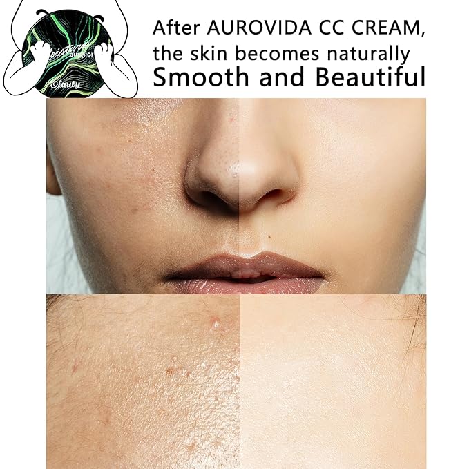 Moisture Cushion CC Cream Foundation for Mature Skin - Flawless Concealer BB Cream with Mushroom Head, Long-Lasting Waterproof Air Cushion CC, Natural honey and pine Makeup cream, Even Skin Tone（02#）
