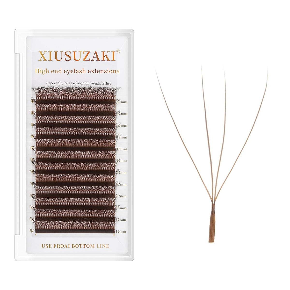 Lash Extensions Brown 4D W Eyelash Extensions W Shape 0.07mm Thickness D Curl 15mm Premade Fans Lashes Colored Lash Extension Volume Lashes Individual Lashes(W-Brown-4D-0.07-D,15mm)
