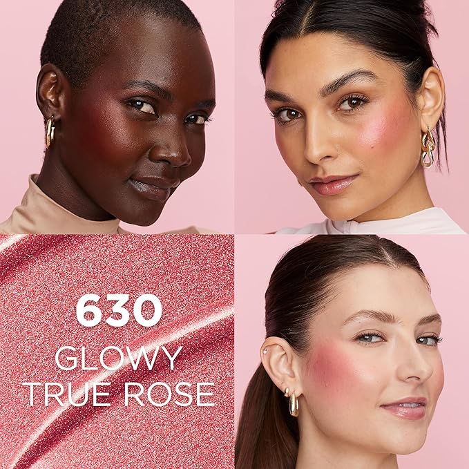 L'Oreal Paris True Match Lumi Le Liquid Blush, Intense Lightweight Blush Formula With Liquid Pigments, Glowy True Rose, 0.33 Fl Oz