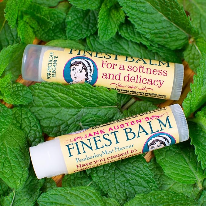 Jane Austen's Finest Balm, Lip Balm Tube, Peppermint Flavored - Cruelty-Free and Made in the USA from Natural and Imported Ingredients