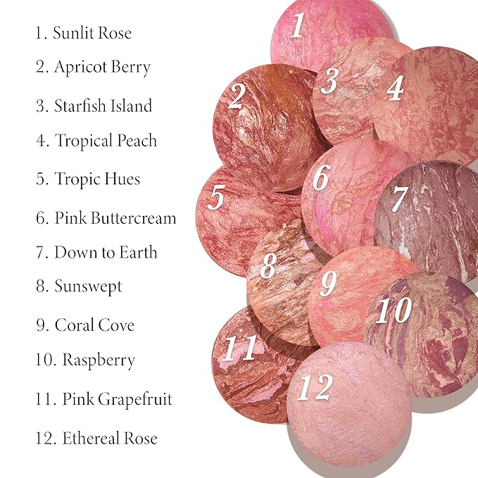 LAURA GELLER NEW YORK Baked Blush-n-Brighten Marbleized Blush + Angled Brush (04 Ethereal Rose, 47mm)