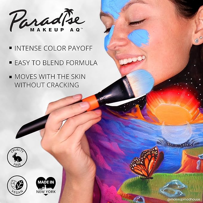Mehron Makeup Paradise Makeup AQ 8 Color Tropical Palette | Magnetic Refillable Body Paint & Face Paint Palette | Professional Water Activated Makeup for Costumes, SFX, Halloween, & Cosplay