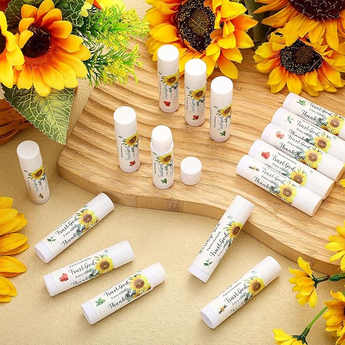 50 Pcs Bible Verse Lip Balm Bulk Christian Gift for Women Faith Religious Moisturizing Lip Care Product with Inspirational Scripture Happy Moment Praise God for Friend Teacher Worker Employee