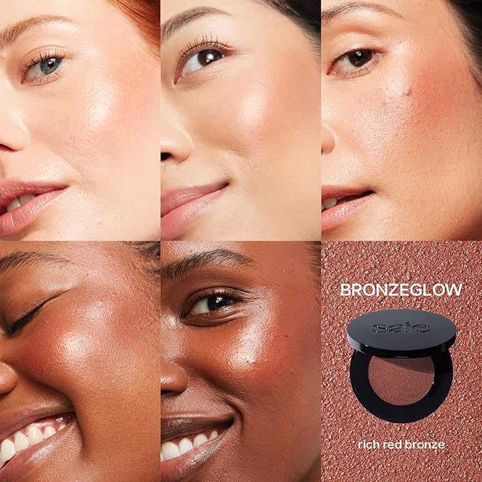 Saie Glow Sculpt Multi-Use Highlighter + Cream Blush Refill - Lightweight with Hyaluronic Acid + Micropearl for Radiant, Glowing Skin - Bronzeglow (.02 oz)