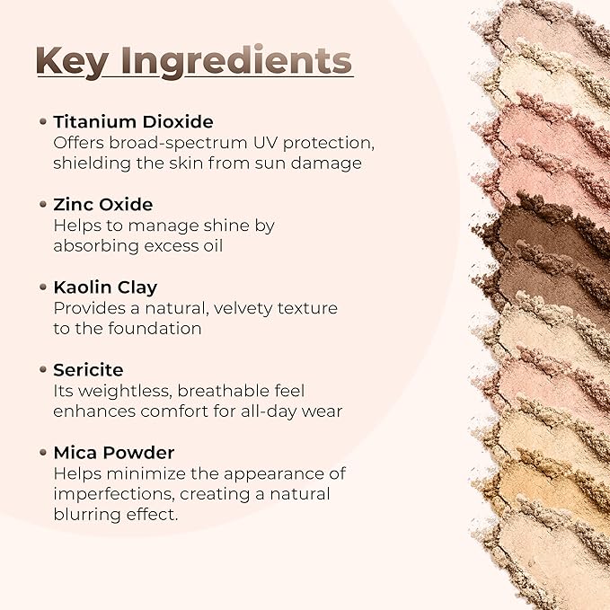 (8 Ounce) (Light Tan) Foundation Powder Refill By Sweet Face Minerals, Lightweight Mineral Loose Makeup Powder with SPF 20, Full Coverage Flawless Finish, Talc-free, Cruelty-Free, Refillable Pouch