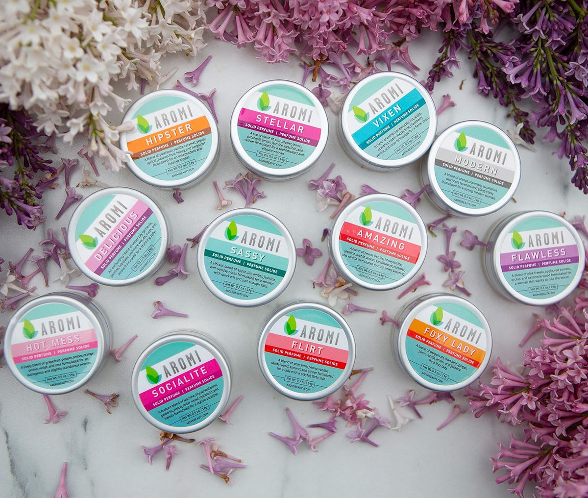 Aromi Solid Perfume | Vegan, Cruelty-free, Best Solid Perfume, Affordable Women's Gift, Travel-Sized, TSA-Approved, Indie Beauty, Artisan Scent, 0.5 oz, (Flawless)